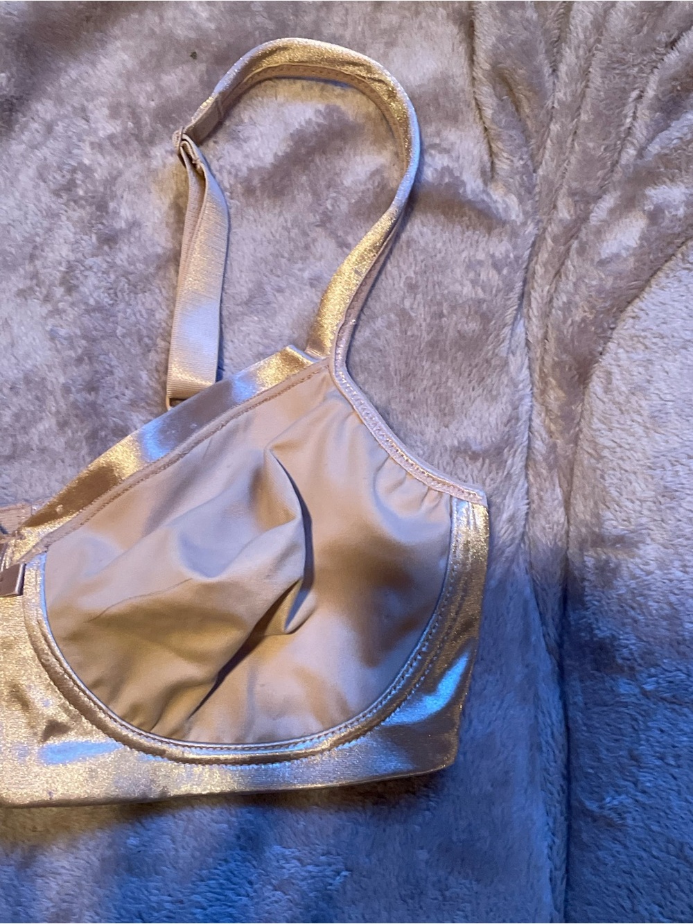 Breezies Women’s Shimmery Bra in Light Champagne color - Picture 4 of 7